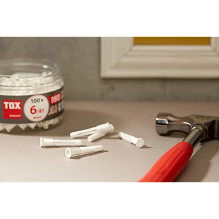 TOX Allzweckdübel mit Kragen Deco 6 x 41 mm in Runddose, Dübel für fast alle Baustoffe, 100 Stück, 016260041 – Bild 7