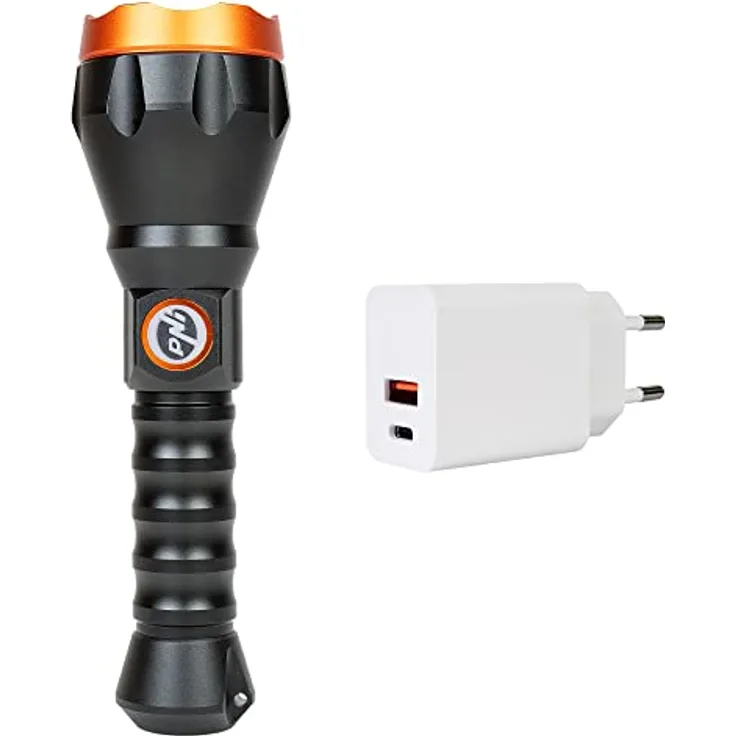 PNI Adventure F550 Crystal LED-Taschenlampe, 10 W, Aluminium, 500 lm, bis zu 700 m, 4000 mAh, IPX6, inklusive Netzteil CHG300