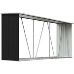 vidaXL Brennholzlager Kaminholzunterstand Brennholzregal Brennholzunterstand Kaminholzständer Holzlager Verzinkter Stahl 330x84x152cm Anthrazit