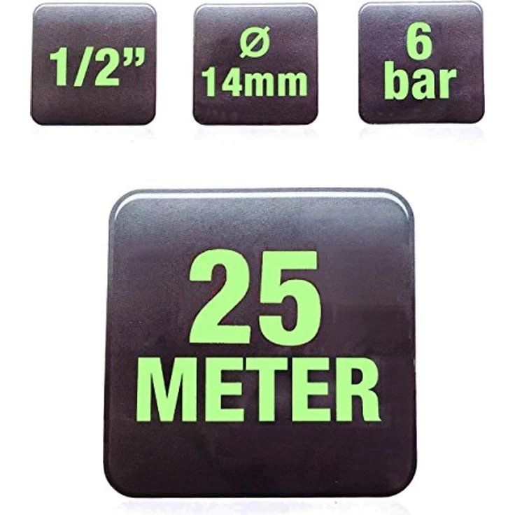 Kinzo Gartenschlauch 3-lagig, 1/2" (Ø 14 mm), max. 6 bar, erhältlich in 10 m, 25 m und 50 m (25 m) – Bild 4