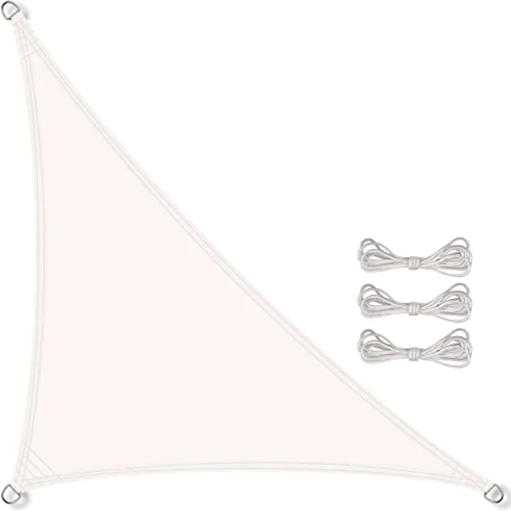 CelinaSun Sonnensegel PES Dreieck rechtwinklig 2,5x2,5x3,5m weiß UPF 50+ Premium Sonnenschutz inkl Befestigungsseile – Bild 1
