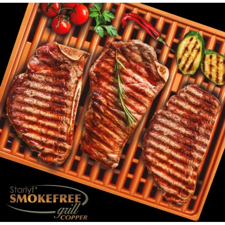 Rauchfreier elektrischer Tischgrill BEST DIRECT Starlyf Smokefree COPPER, Geeignet für Innen- und Aussenbereich, Keramik Antihaftbeschichtung, max. 220 °C [1250 Watt] – Bild 4