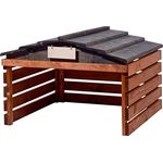 dobar 56193e Mährobotergarage mit abnehmbarem Dach - Rasenroboter Unterstand Massivholz - Rasenmäher Garage - Automower Überdachung - 78,5 x 74 x 52,5 cm - Braun/Schwarz