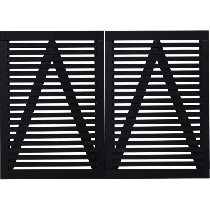 PLUS Tokyo Doppeltor, Zaundoppeltür aus Kiefer/Fichte, 200 x 140 cm, schwarz RAL 9005, FSC®-zertifiziert