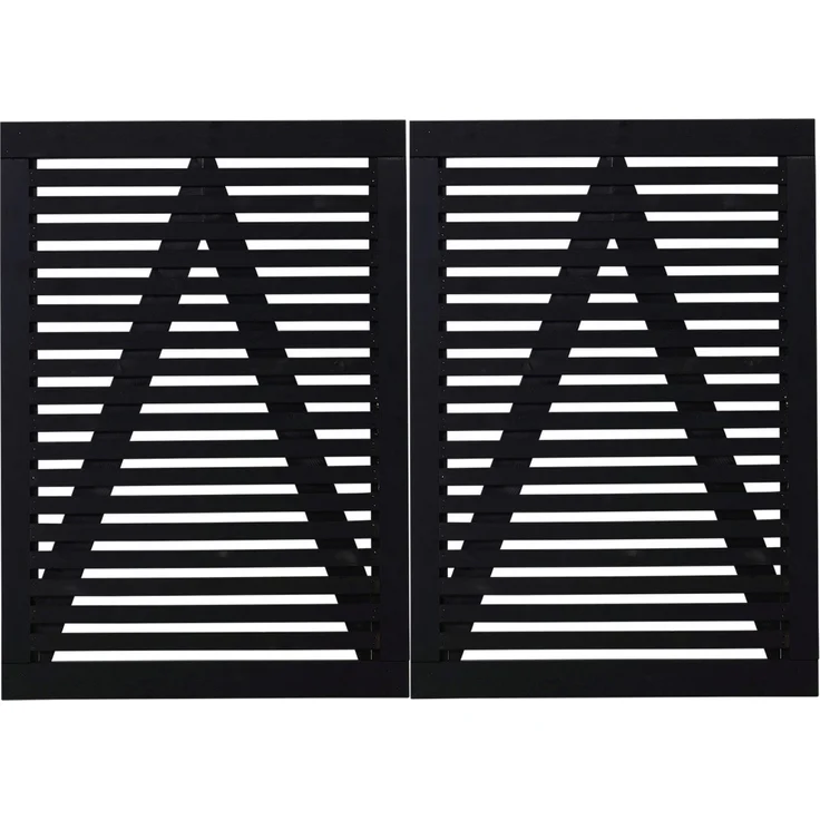 PLUS Tokyo Doppeltor, Zaundoppeltür aus Kiefer/Fichte, 200 x 140 cm, schwarz RAL 9005, FSC®-zertifiziert