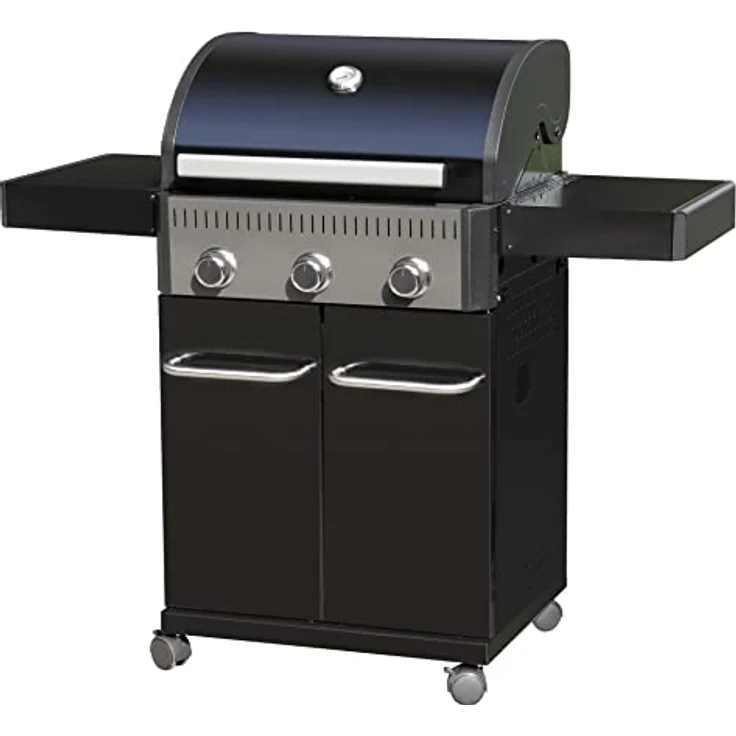 FireKING Gasgrill 3 Brenner Bellinzona III Schwarz, 3 Edelstahlbrenner mit je 3,5 kW, robustes Design mit vielen Extras – Bild 1
