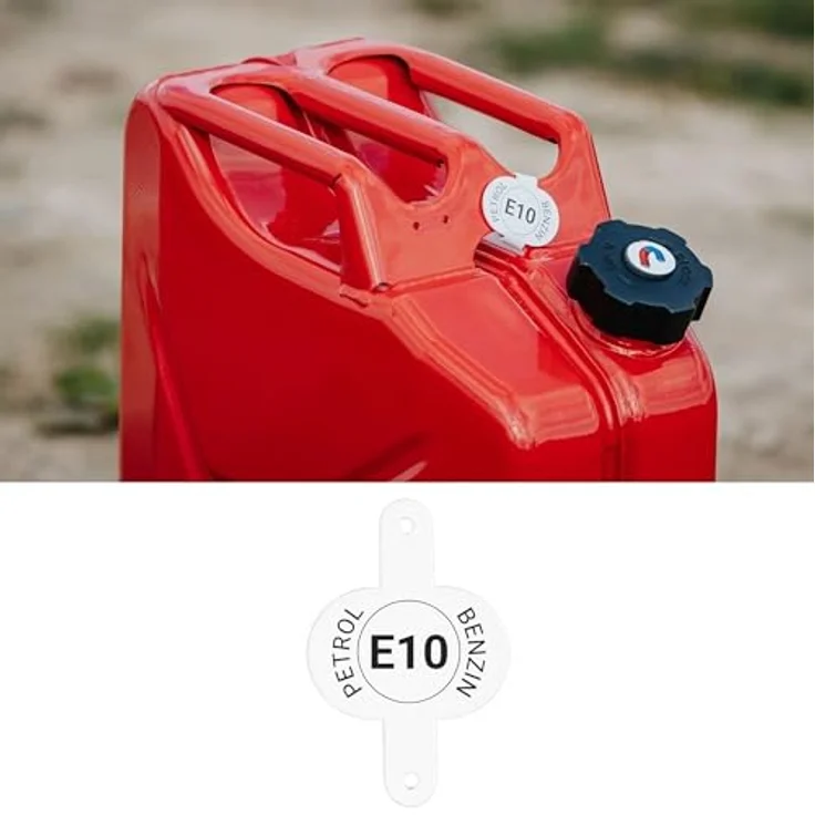 BW Benzinkanister Clip für Kraftstoffkennzeichnung, Metall für 5L, 10L und 20L Kanister, mit Kennzeichnung Benzin E10, Weiß, Made in Europe – Bild 7
