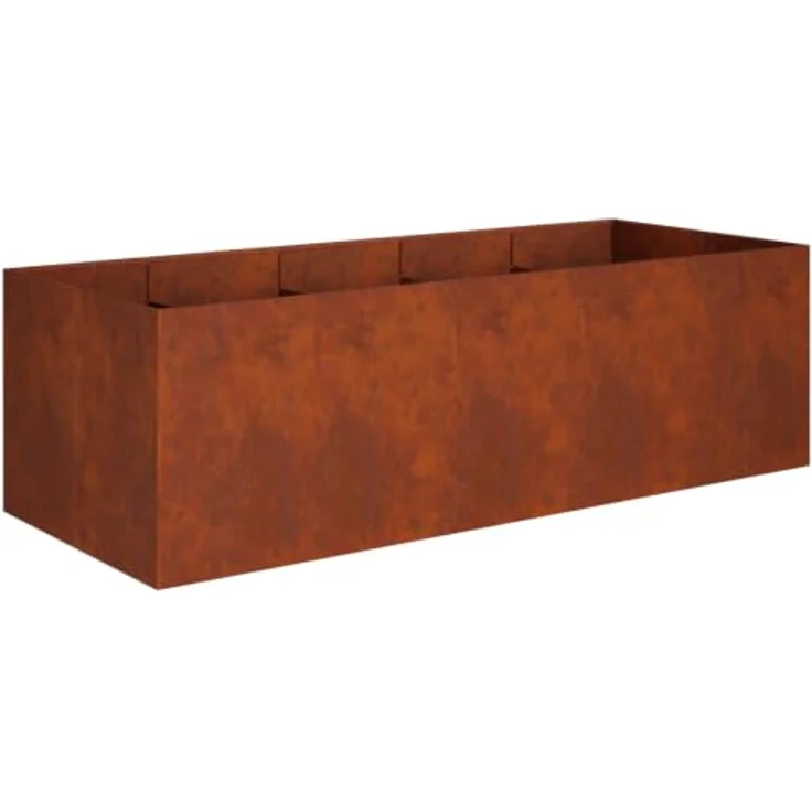 vidaXL Garten-Pflanzgefäß Rostoptik, wetterfest aus Stahl, 200 x 80 x 60 cm, ideal für Gärten und Terrassen – Bild 1