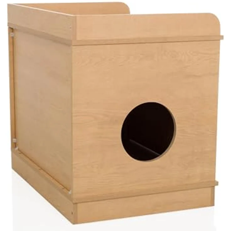 hjh LIVING KITTYHOME 2, Katzenhaus aus MDF, laminiert, mit Katzentoilette, großen Doppeltüren und integrierten Kratzbrettern, Landhausstil – Bild 4