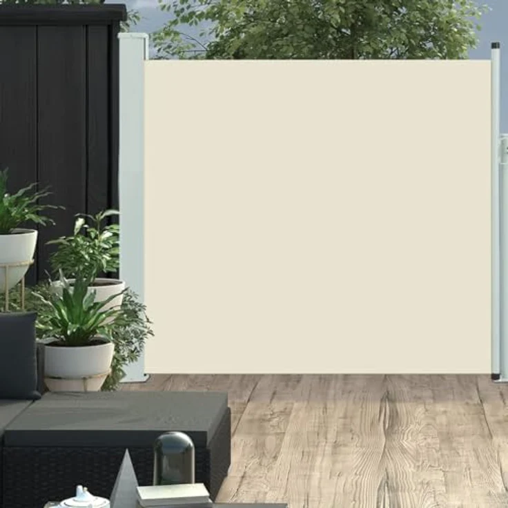 vidaXL Seitenmarkise, ausziehbar, cremefarben, 170 × 300 cm, ideal für Terrassen und Balkone – Bild 2