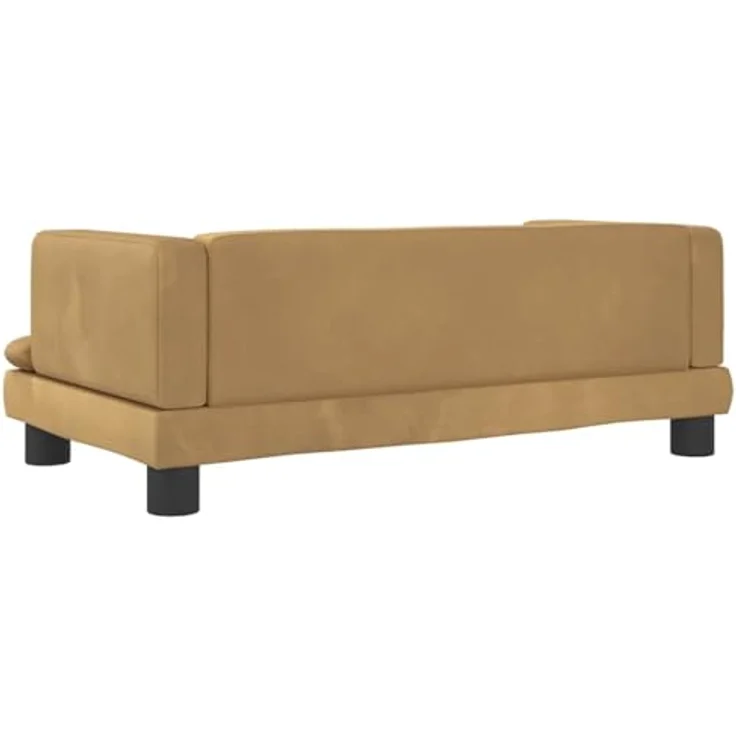 vidaXL Hundematratze, Braun, Samtbezug, massives Kiefernholz, 80 x 45 x 30 cm – Bild 5