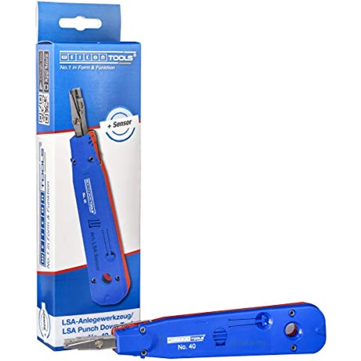 WEICON TOOLS LSA Sensor No. 40 | Anlegewerkzeug mit Sensor zur Beschaltung von LSA-Baureihen, Blau/Rot – Bild 1
