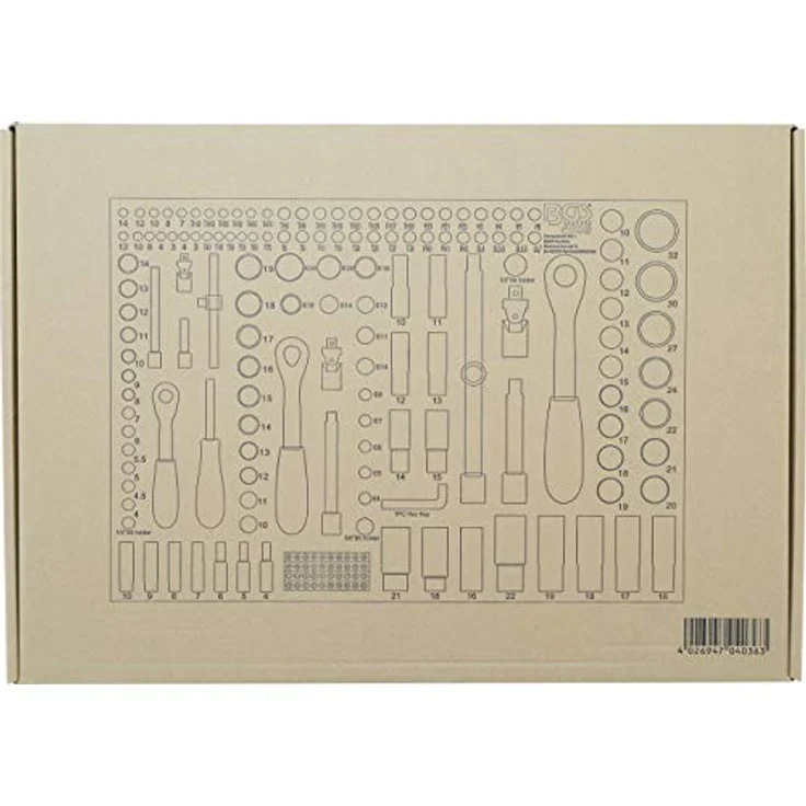 BGS 4036 | Werkstattwageneinlage 3-3: Steckschlüssel-Satz | 192-tlg. | 6,3 mm (1-4''), 10 mm (3-8''), 12,5 mm (1-2'') – Bild 3