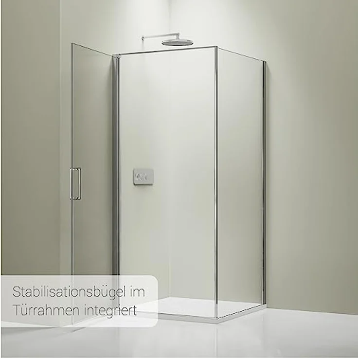 Bernstein Eckdusche EX416S, Nano ESG-Sicherheitsglas, 90x90x195 cm, Chromprofil – Bild 4