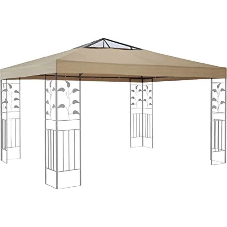 Quick Star Pavillon-Ersatzdach 3x3m Sand Clear Top, Polyester 260 g/m² mit Klarsichtfenster und wasserdicht versiegelten Nähten – Bild 1