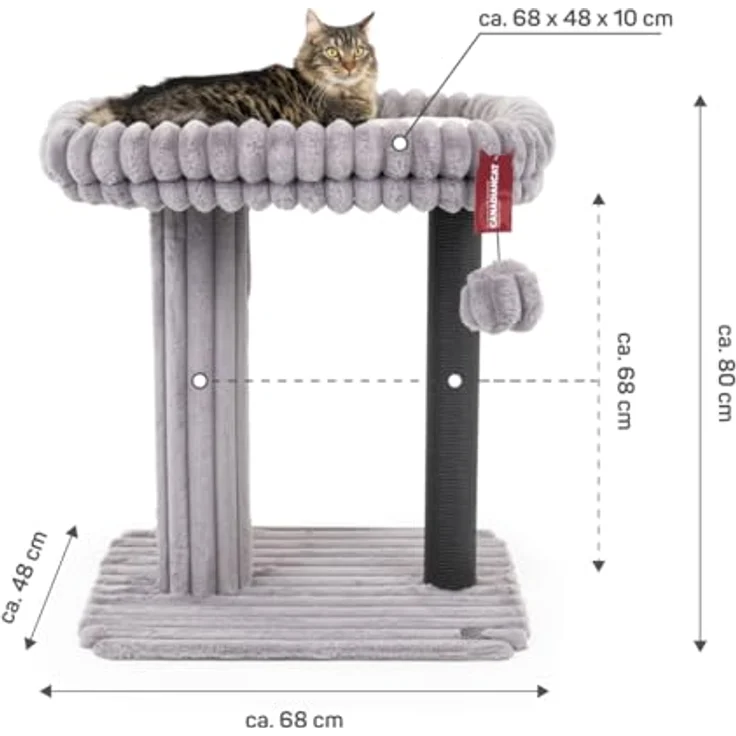 CanadianCat Company Katzen Kratzbaum Charlotte - grau | Platzsparendes  Design, strapazierfhige Kratzsule, gemtliche Liegeflche, Spielspa  garantiert, einfache Reinigung & individuelle Gestaltung: Tests, Infos &  Preisvergleich