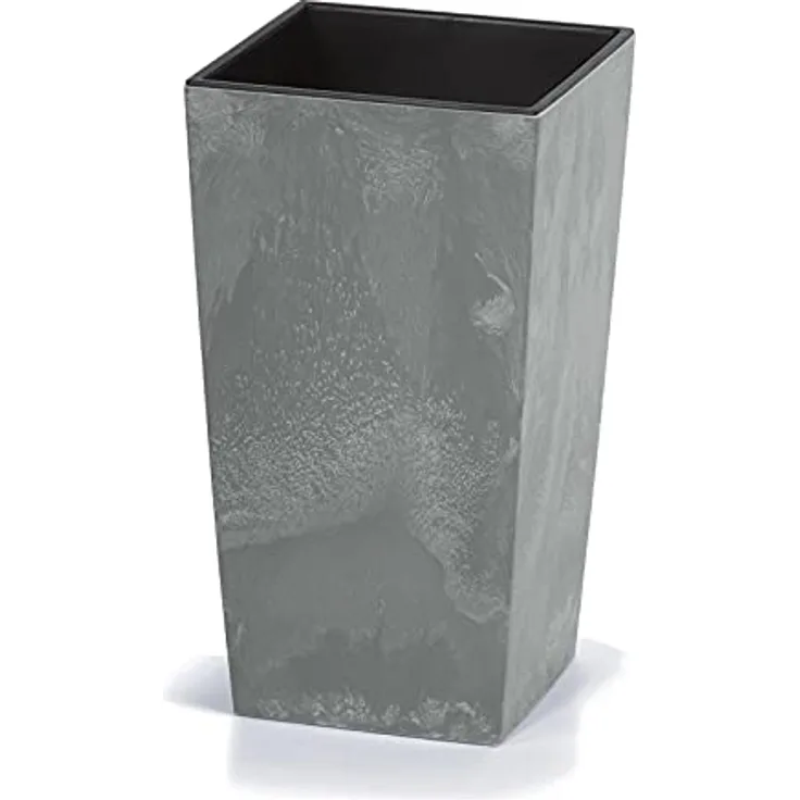 Deuba Pflanzkübel 49L, 61x32,5x31,5cm in Betonoptik, inkl. Einlegeboden, für Indoor und Outdoor