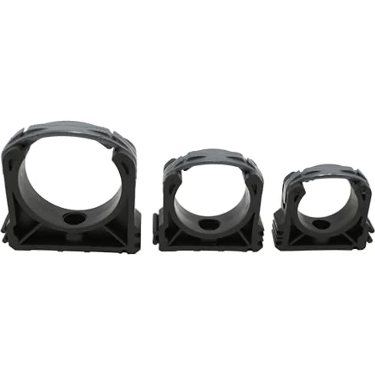 HAF PVC Rohrschelle 50mm, Rohrklemme aus grauem Kunststoff mit Clipverschlusssbügel für Druckrohre, hohe Witterungsbeständigkeit und Abriebsfestigkeit – Bild 5