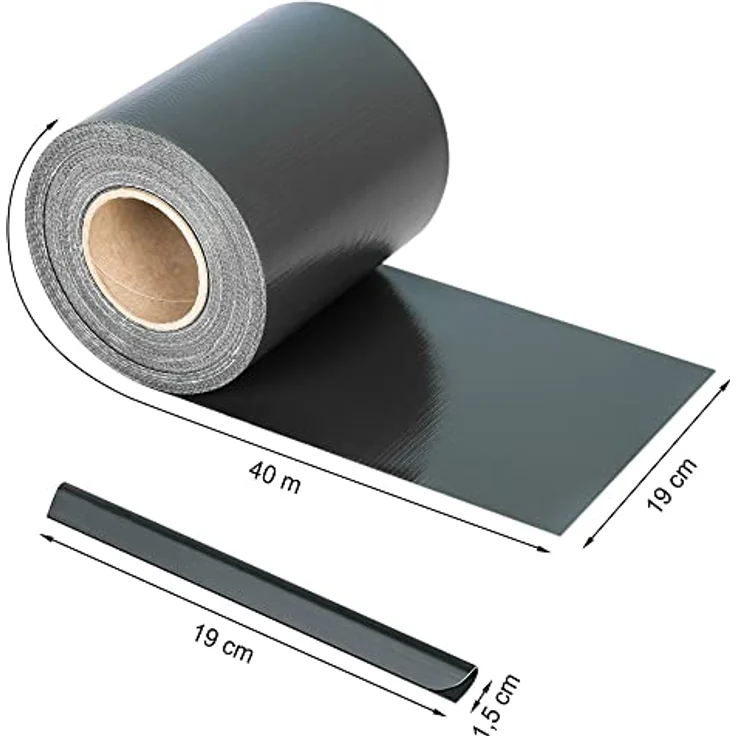 JAROLIFT PVC Sichtschutzstreifen 40m inkl. Befestigungsclips für Zäune, Bruchstein – Bild 9