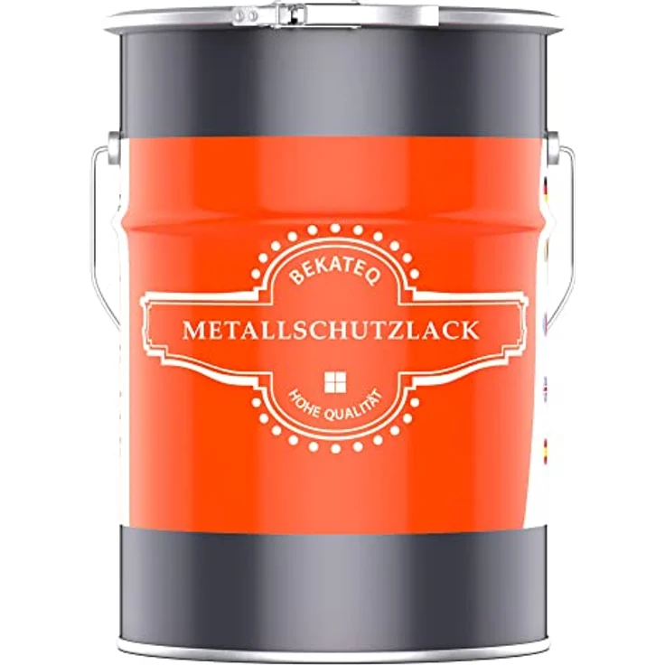 BEKATEQ Metallschutzlack 4in1 Metallfarbe LS-570, 10L Sonnengelb mit Grundierung, Rostschutz, Zwischenanstrich und Deckanstrich für Metalloberflächen – Bild 1
