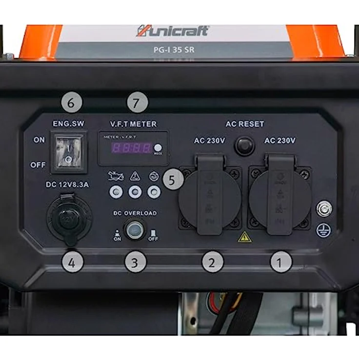 Unicraft Inverter-Stromerzeuger PG-I 35 SR, lautloser Generator mit reiner Sinuswelle und ECO-Modus – Bild 2