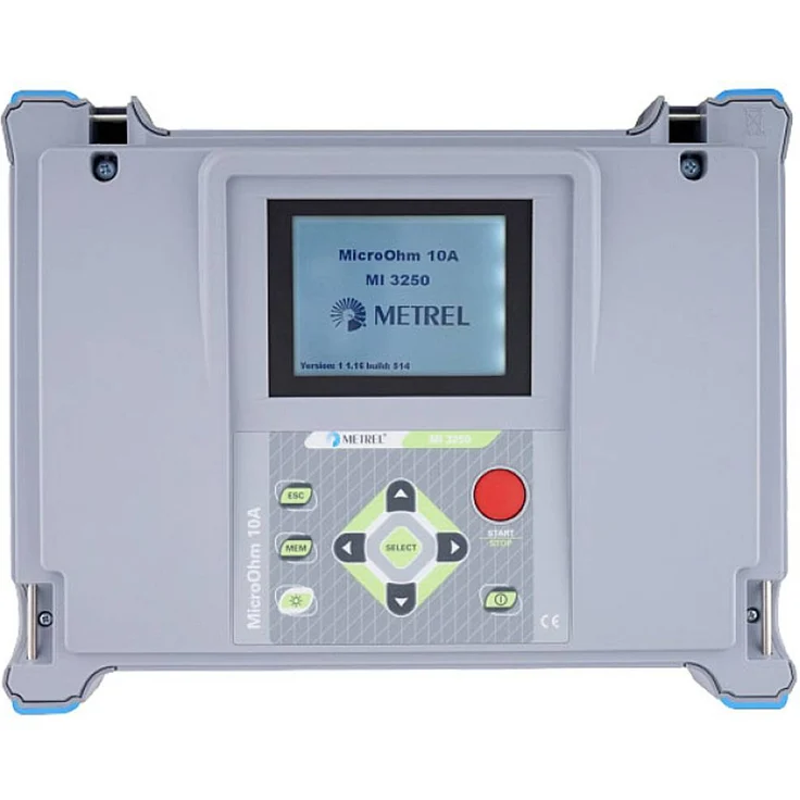 Metrel MI 3250 MicroOhm, tragbares Widerstandsmessgerät für geringe Widerstände mit 10A Prüfstrom, Speicherfunktion, inklusive PC-Software HVLink PRO