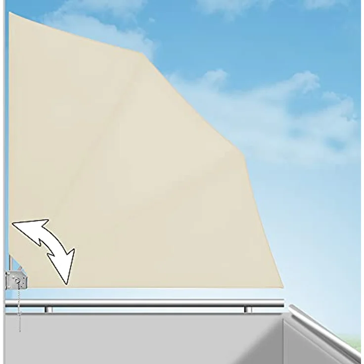 DEUBA Balkonfächer Sichtschutz Balkon Windschutz Balkonsichtschutz Sonnenschutz Sonne beige – Bild 9