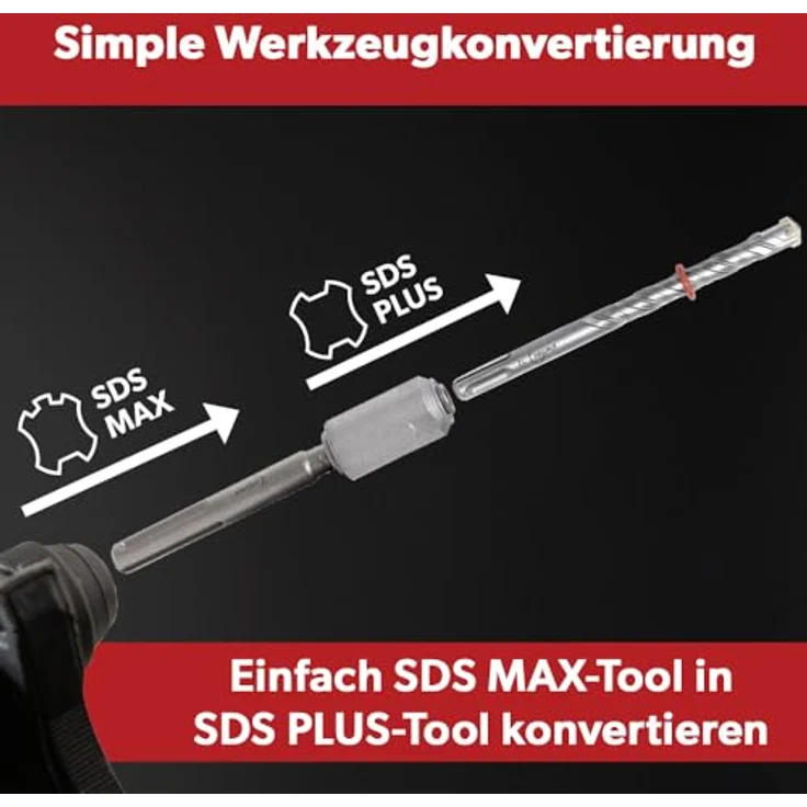 siwitec Betonbohrer SDS PLUS, Set oder einzeln, mit Adapter SDS Max zu SDS Plus, geeignet für Stein und Beton – Bild 4