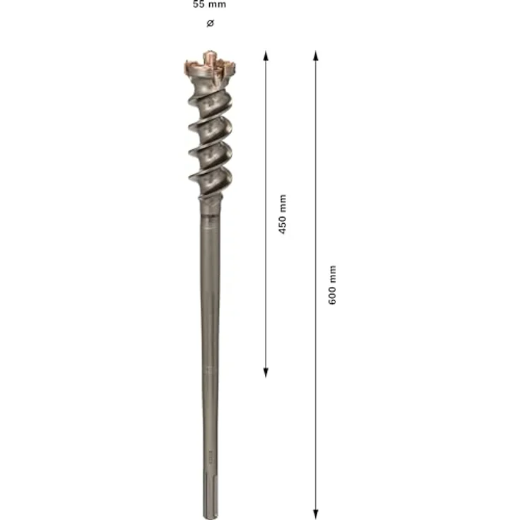 Bosch PRO SDS max-9 Break Through Bohrer, 55 mm Durchmesser, 450 mm Arbeitslänge, ideal für große Betondurchgangslöcher – Bild 4