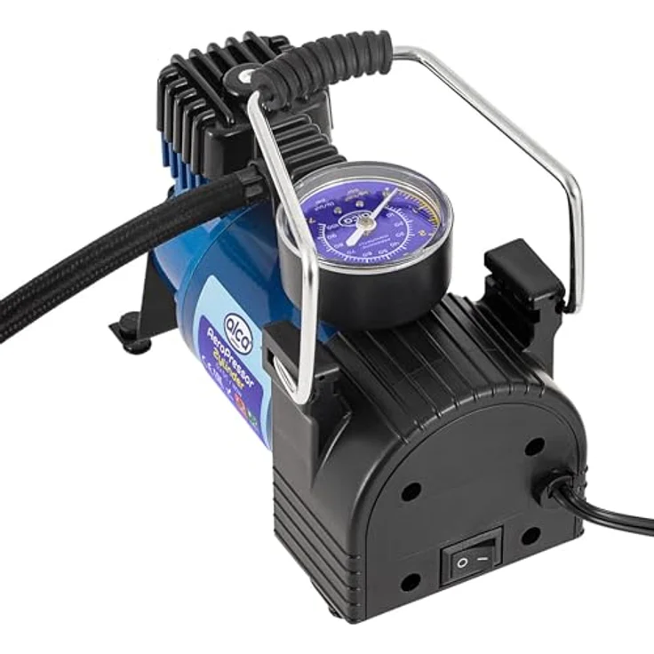 alca® Auto Kompressor mini elektrische Luftpumpe, 12V Luftkompressor, 21 bar, Zigarettenanzünder, blau – Bild 2