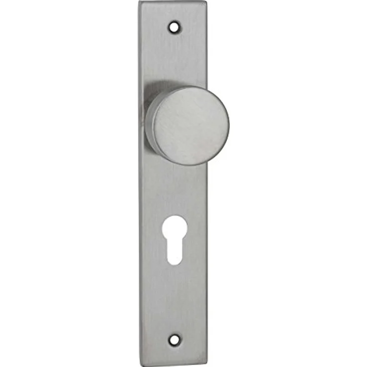 ck-türbeschläge Langschild Bauhaus | Wechselgarnitur 72 mm Abstand | V2A Edelstahl matt | festdrehbar gelagert & Rückholfeder | nach Gropius & Meyer 1922/1923 (links) – Bild 4