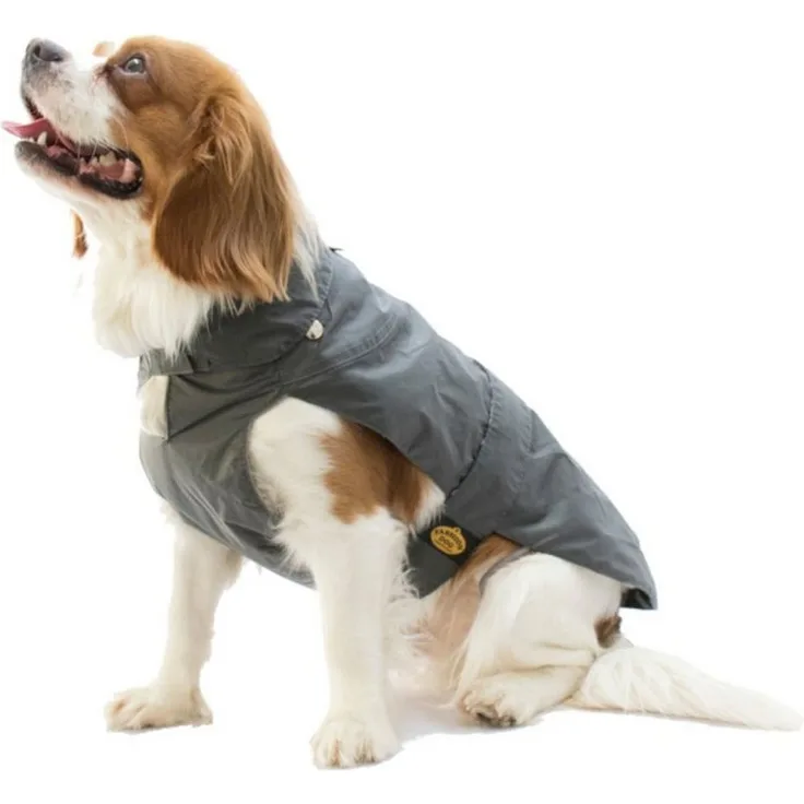 Fashion Dog Hundemantel mit Kunstpelz-Futter, Wasserdicht, Grau, 27 cm