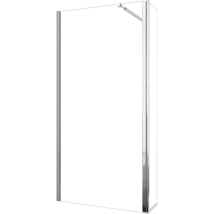 AICA Walk In Dusche 70x200cm, Duschwand aus 8mm NANO ESG Glas mit stabilisierenden Stangen und schwenkbarem Flipper Panel 30x200cm, Chrom glänzend