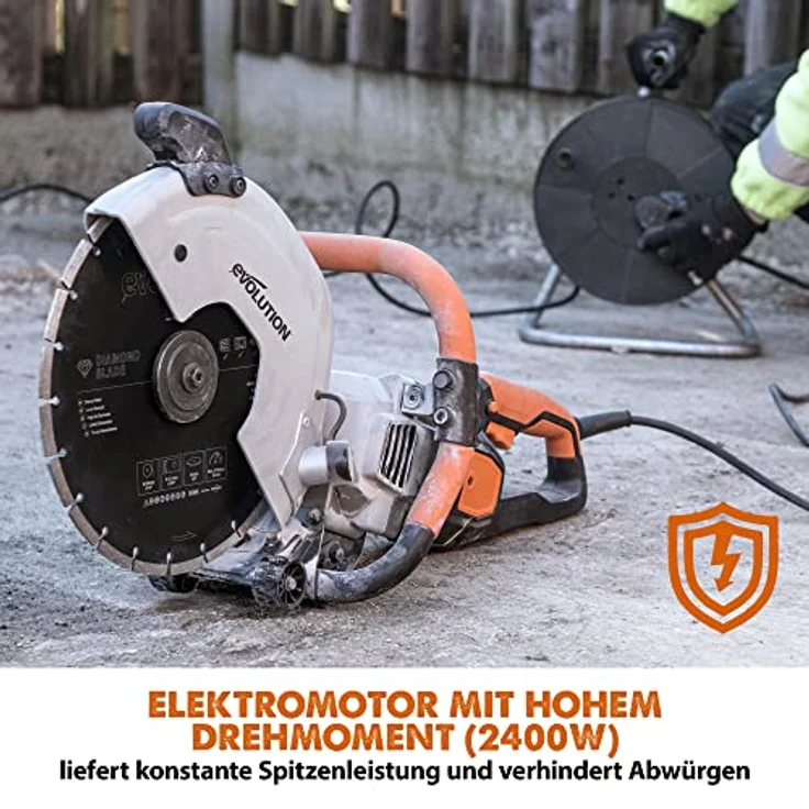 Disc - Cutter Evolution R300DCT 300 mm Betonsäge - 2400W Motor, kein Benzin, 115 mm Schnitt – Bild 4