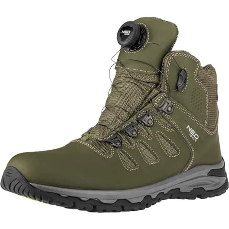 No Name Sicherheitsschuhe O2 SR FO, Arbeitsstiefel mit Kordelbindung und Knauf, Größe 43, rutschfest und ölbeständig – Bild 9