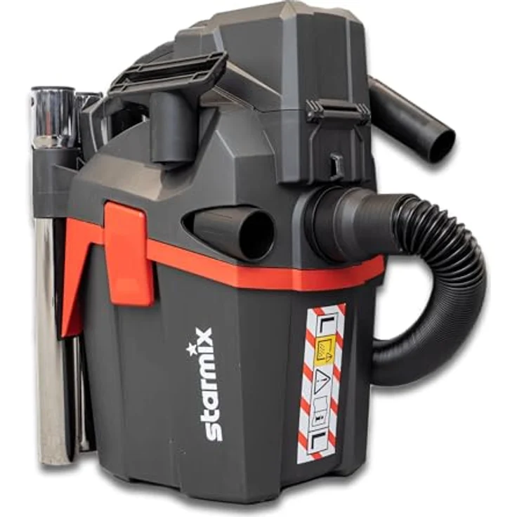 Starmix Akku Nass Trockensauger Set Smart L 18V - Kabelloser Industriesauger Staubklasse L mit Tragegurt - 6L Behälter l 2,8m Saugschlauch l 4,2kg – Bild 3