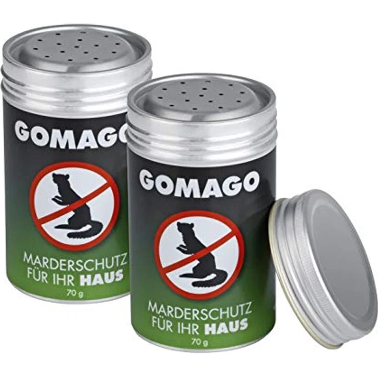 GOMAGO Marderschutz für Ihr Haus 2er Set | Zuverlässige und artgerechte Mardervergrämung durch Duftstoff | Alternative zu Marderschreck, Marderspray, Ultraschall [2 x 70g] – Bild 1