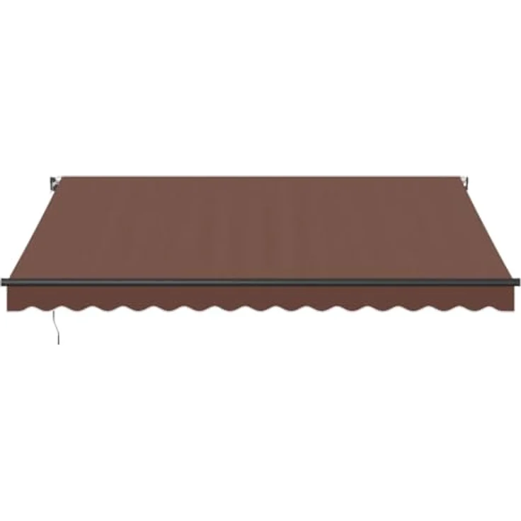 vidaXL Markise Manuell mit LEDs Braun 400x350 cm, UV-beständig, LED-Beleuchtung, einfache Bedienung – Bild 4