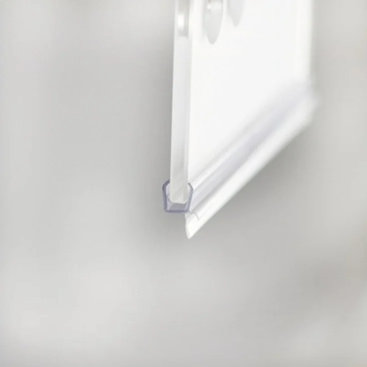 Breuer Spritzschutzprofil 2 x 424 mm, gebogen für 5 mm Glas, transparent, geeignet für Runddusche