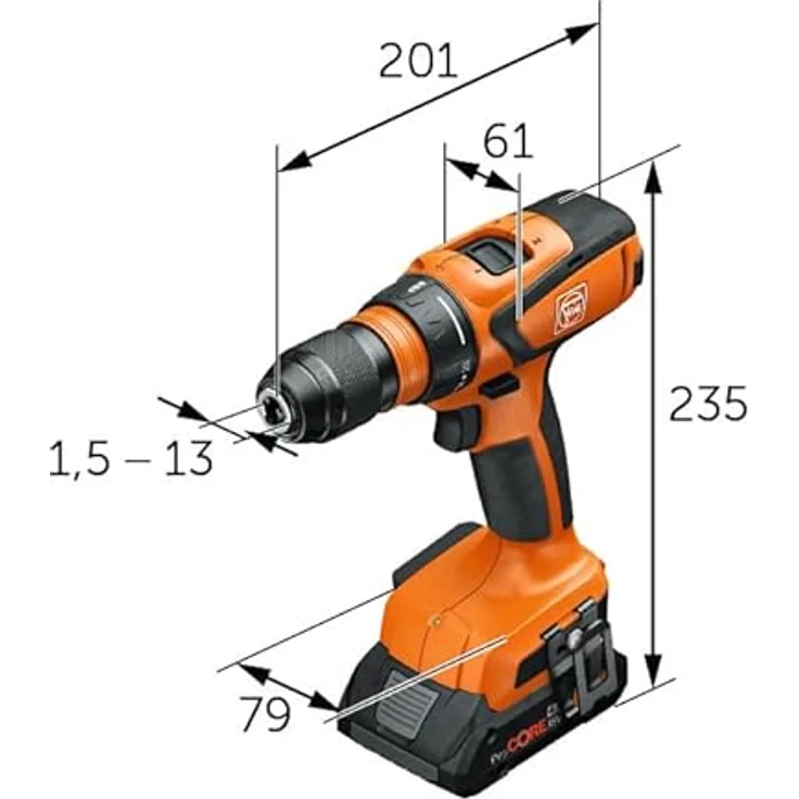 Fein Vorteils-Combo ASCD 18-200 W4 & ASCM 18 QSW AS, Akku-Schlagschrauber und Akku-Bohrschrauber mit 210 Nm Drehmoment und bürstenlosem Motor, inkl. QuickIN-System, Nylon-Tasche – Bild 3
