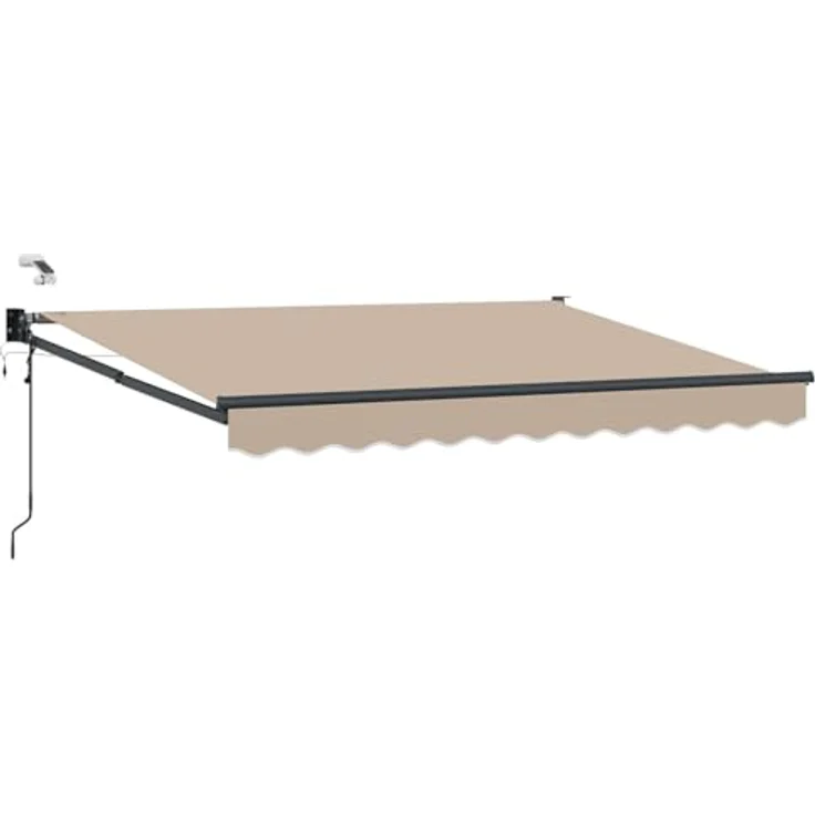 vidaXL Elektrische Markise mit LED und Wettersensor, Beige 3,5 x 2 m, Aluminiumrahmen, wetterbeständig – Bild 1
