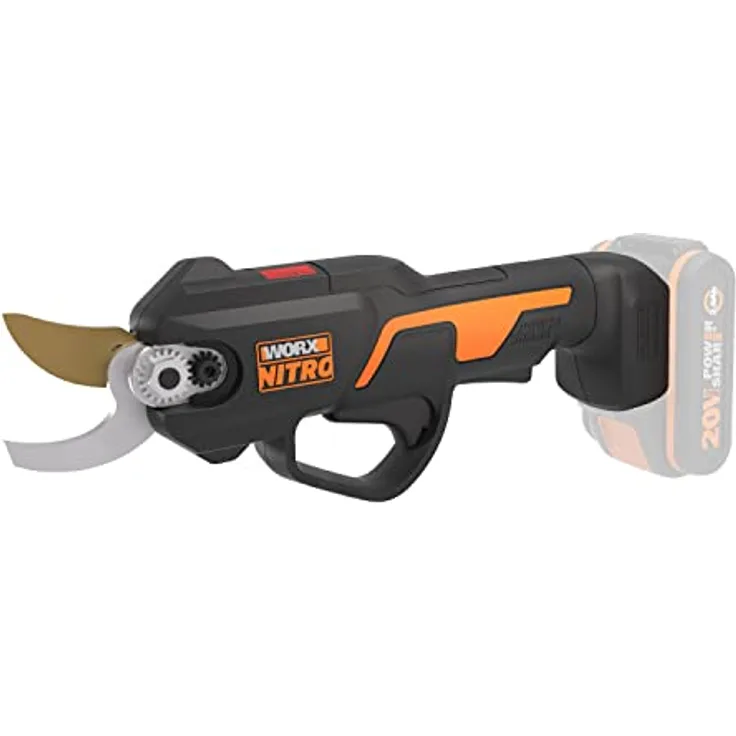Worx NITRO WG330E.9 Akku Astschere 20V - Müheloses Schneiden dank elektrischen Antrieb, Bürstenloser Motor, ohne Akku und Ladegerät, Schwarz/Orange