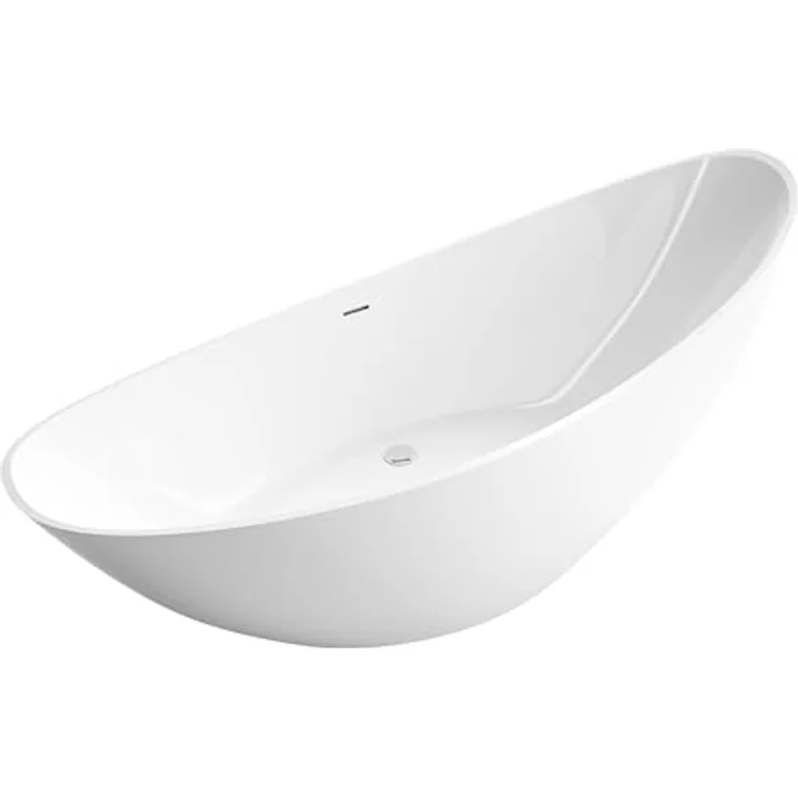 BERNSTEIN Freistehende Badewanne Vice 2.0 aus Acryl in Weiß matt, 183,5 x 78,5 x 76,9 cm - Doppelwandige Konstruktion, 283 Liter Fassungsvermögen - 5 Jahre Garantie – Bild 1