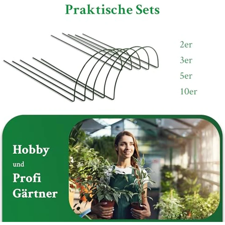 Novatool Strauchstütze Metall halbrund, 2er Set, 40 cm hoch, Ø 70 cm, Pflanzenstütze für Sträucher und Stauden – Bild 5