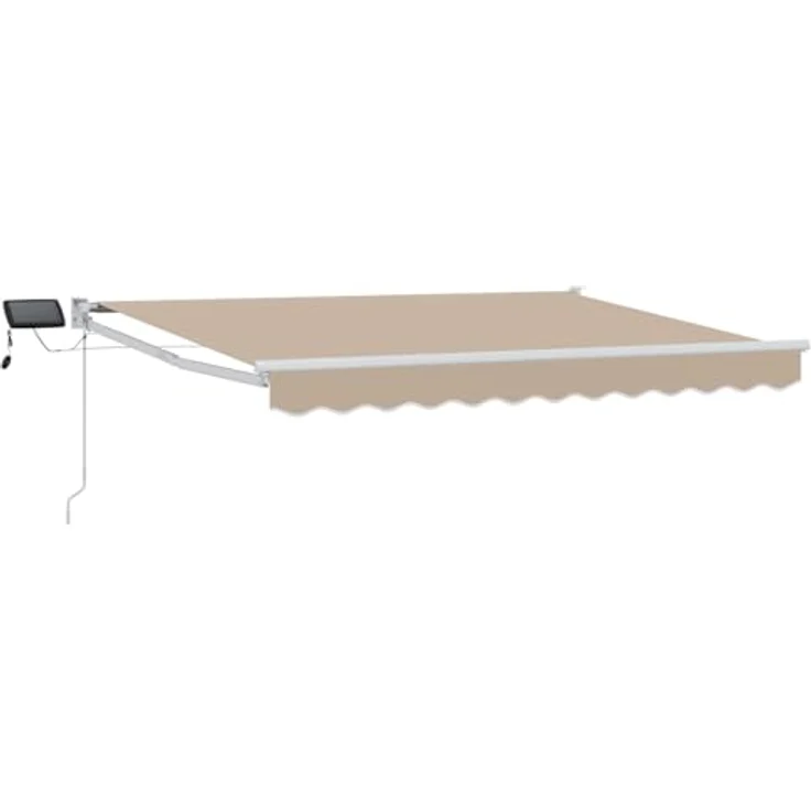vidaXL Manuelle Gelenkarmmarkise mit solarbetriebenen LEDs, wasserabweisend, beige, 3,5 x 2 m – Bild 1