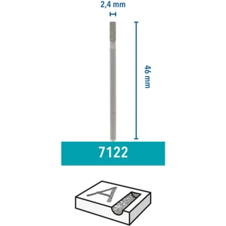 Dremel 7122 Diamantbestückter Fräser (Zubehörsatz für Multifunktionswerkzeug mit 2 Diamant-Fräser ø 2,4 mm zum Gravieren, Schnitzen, Fräsen und Finisharbeiten) – Bild 2