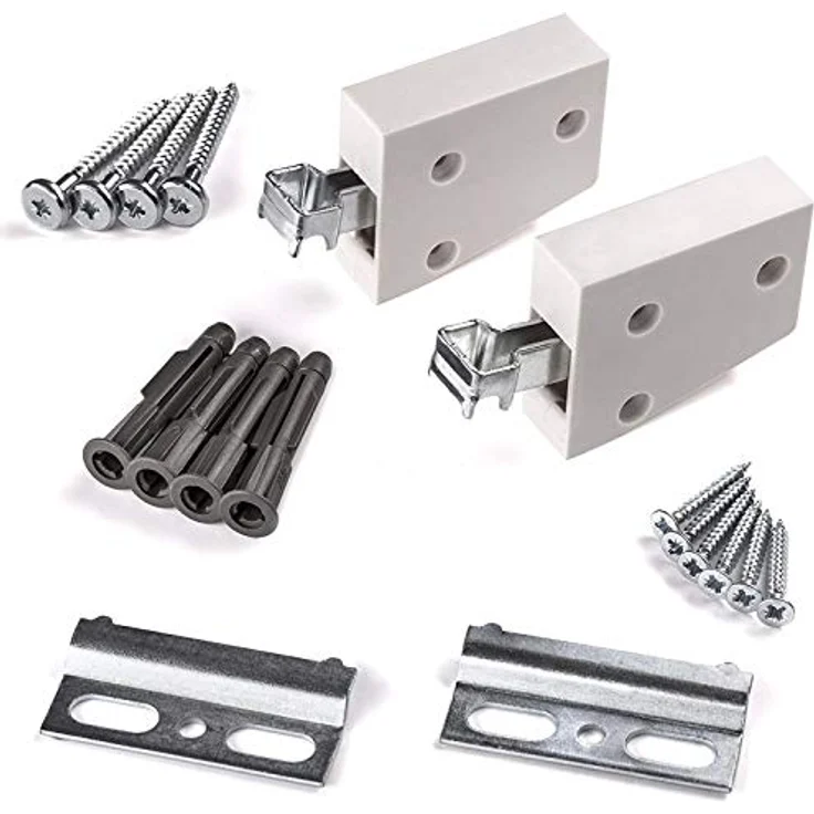 SOTECH 3 x Schrankaufhängung KOMPLETTSET weiß Wandhalterung Schrankträger Tragkraft 120 kg