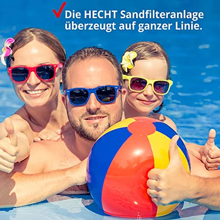 Hecht Sandfilteranlage 302113, 7 m³/h Umwälzleistung, 450W, 20kg Kapazität, 7-Wege Ventil, integrierter Vorfilter – Bild 8