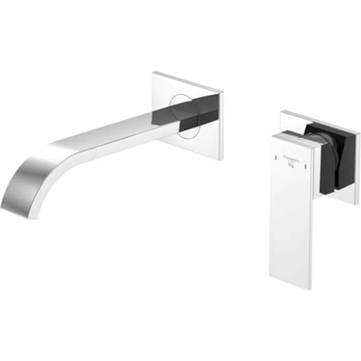 Steinberg Serie 135 Waschtisch-Einhebelmischbatterie, Wandmontage mit Schwallauslauf, chrom