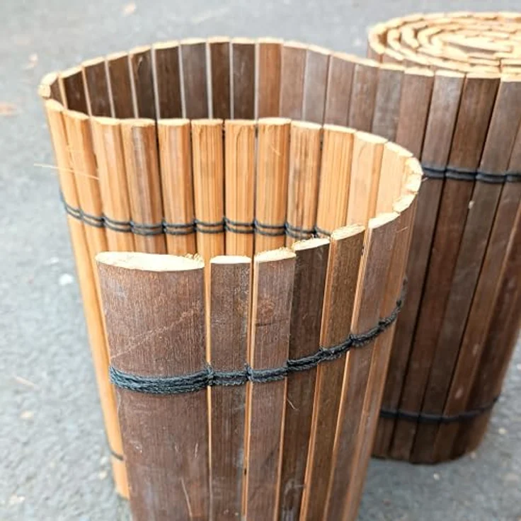 Bamboona Flexible filigrane dunkle Beetumrandung aus Bambusleisten, 200 cm x 40 cm, robust und wetterbeständig, umweltfreundlich – Bild 2